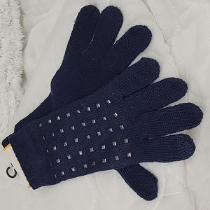 Navy 65% acrylic and 35% wool gloves.